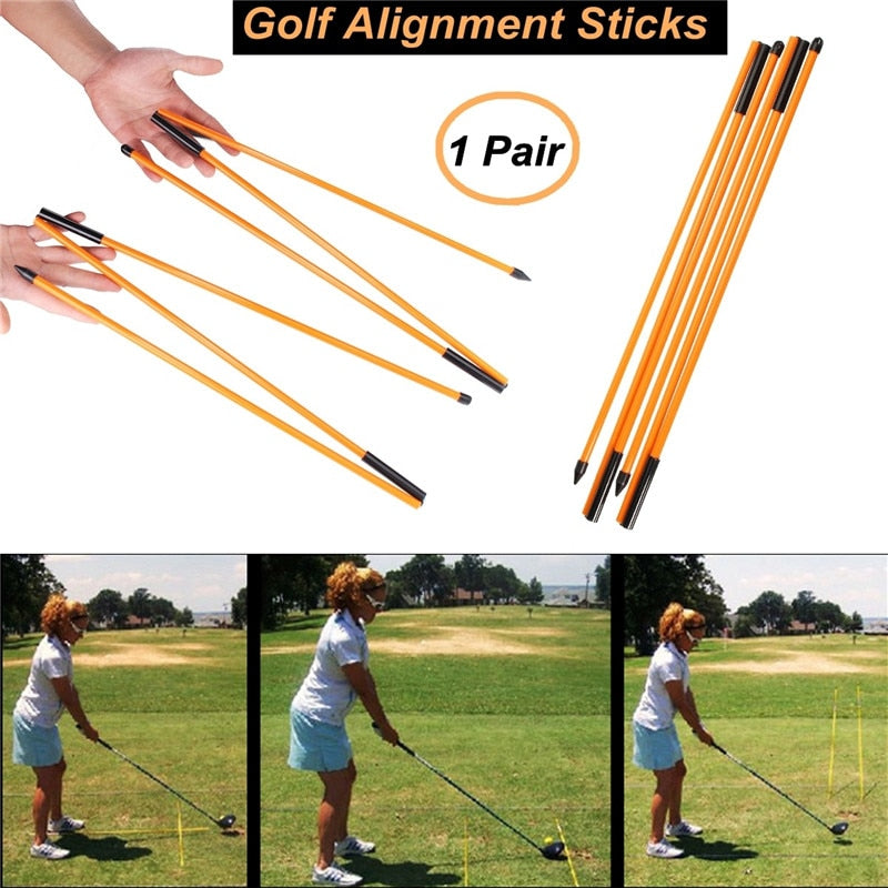 2 Pcs Golf Putting Training Aids Golf Alignment Sticks 3 Sections Foldable Putting Golf Swing Traine