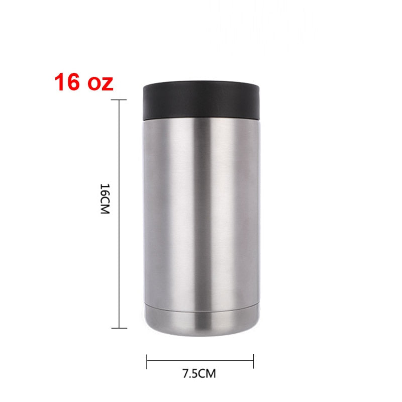 12/16 OZ Stainless Steel Bottle/Can Koozie - Double Wall Vacuum Insulated